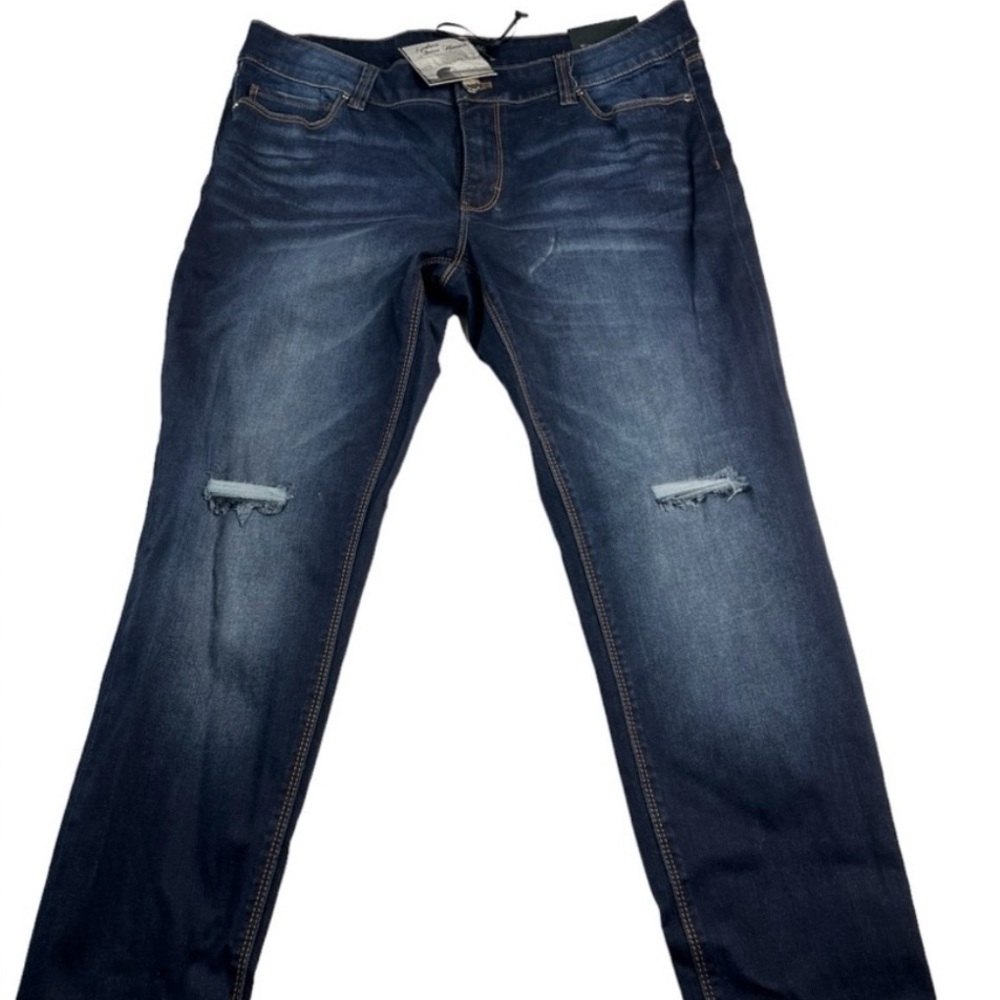 NWT WHBM Distressed Skinny Jean Dark Wash Size 8 Short